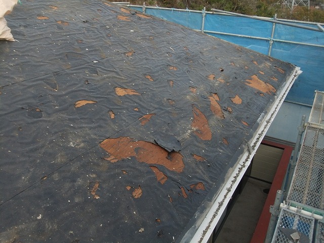 屋根材解体後の下地